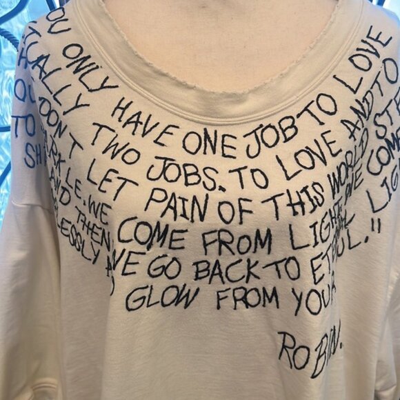 This is a Robin Embroidered Quote Sweatshirt - Picture 3 of 9
